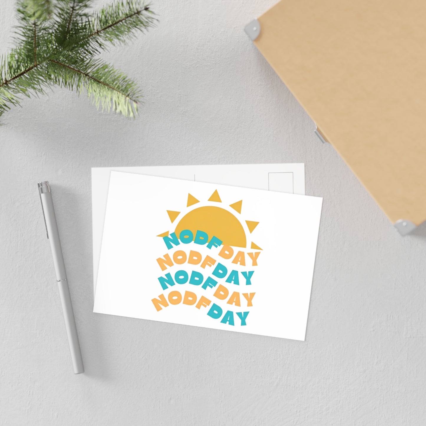 Sunny 'Nodf Day' Fine Art Postcard — Retro Typography Greeting Card