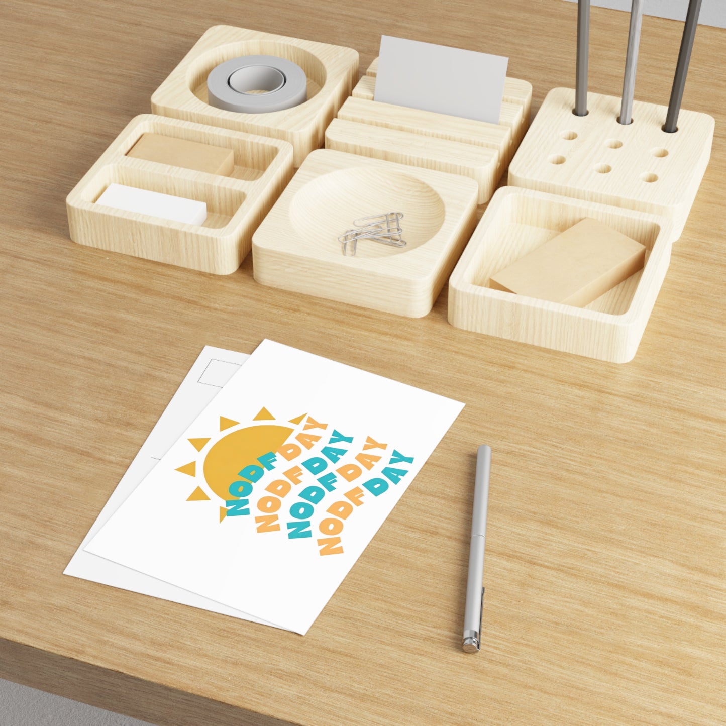 Sunny 'Nodf Day' Fine Art Postcard — Retro Typography Greeting Card