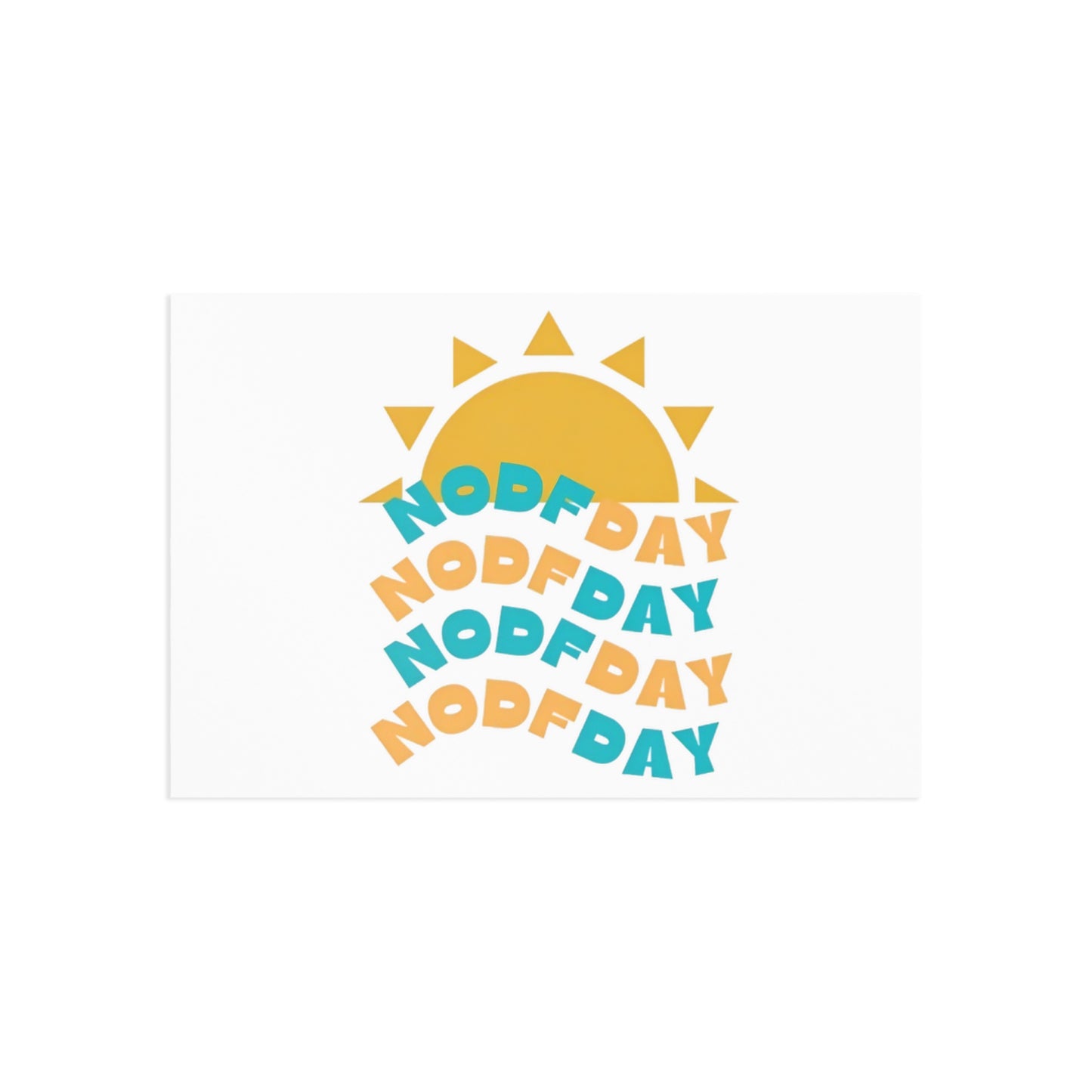 Sunny 'Nodf Day' Fine Art Postcard — Retro Typography Greeting Card