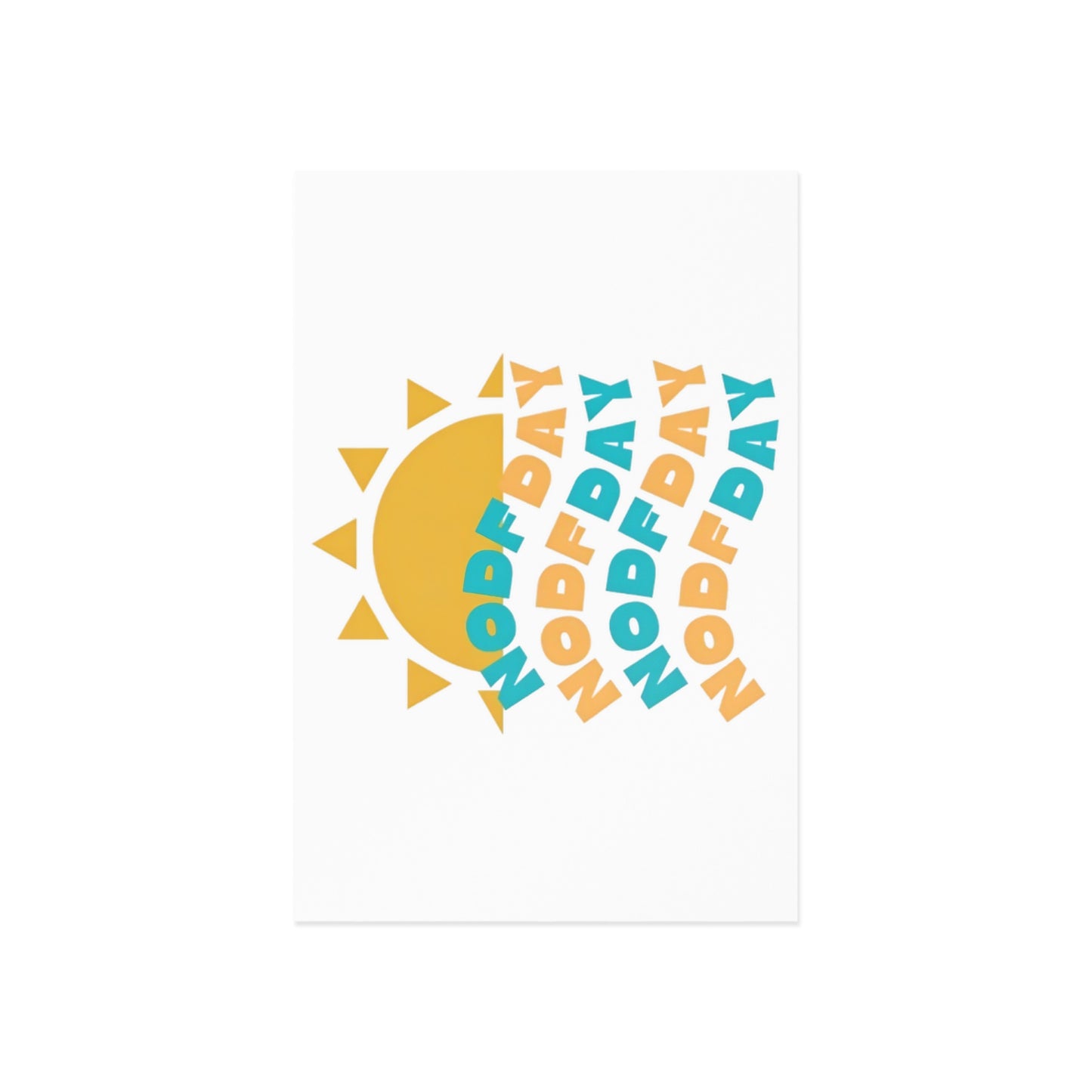 Sunny 'Nodf Day' Fine Art Postcard — Retro Typography Greeting Card