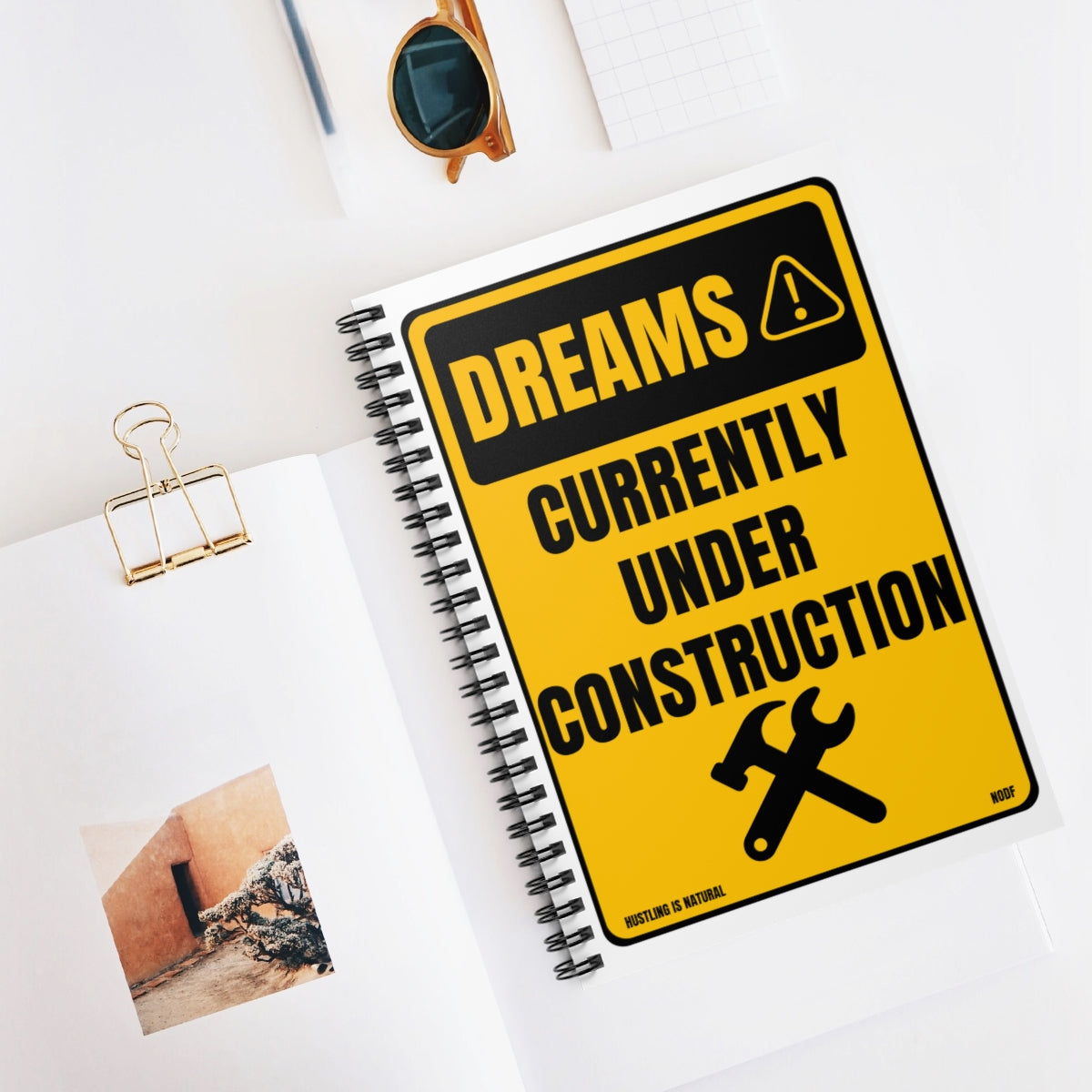 Dreams- Currently Under Construction (White) Spiral Notebook