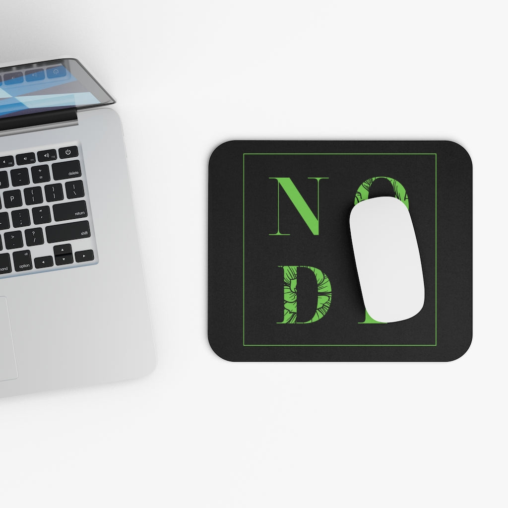 NODF Flower (Green/Black) Mouse Pad