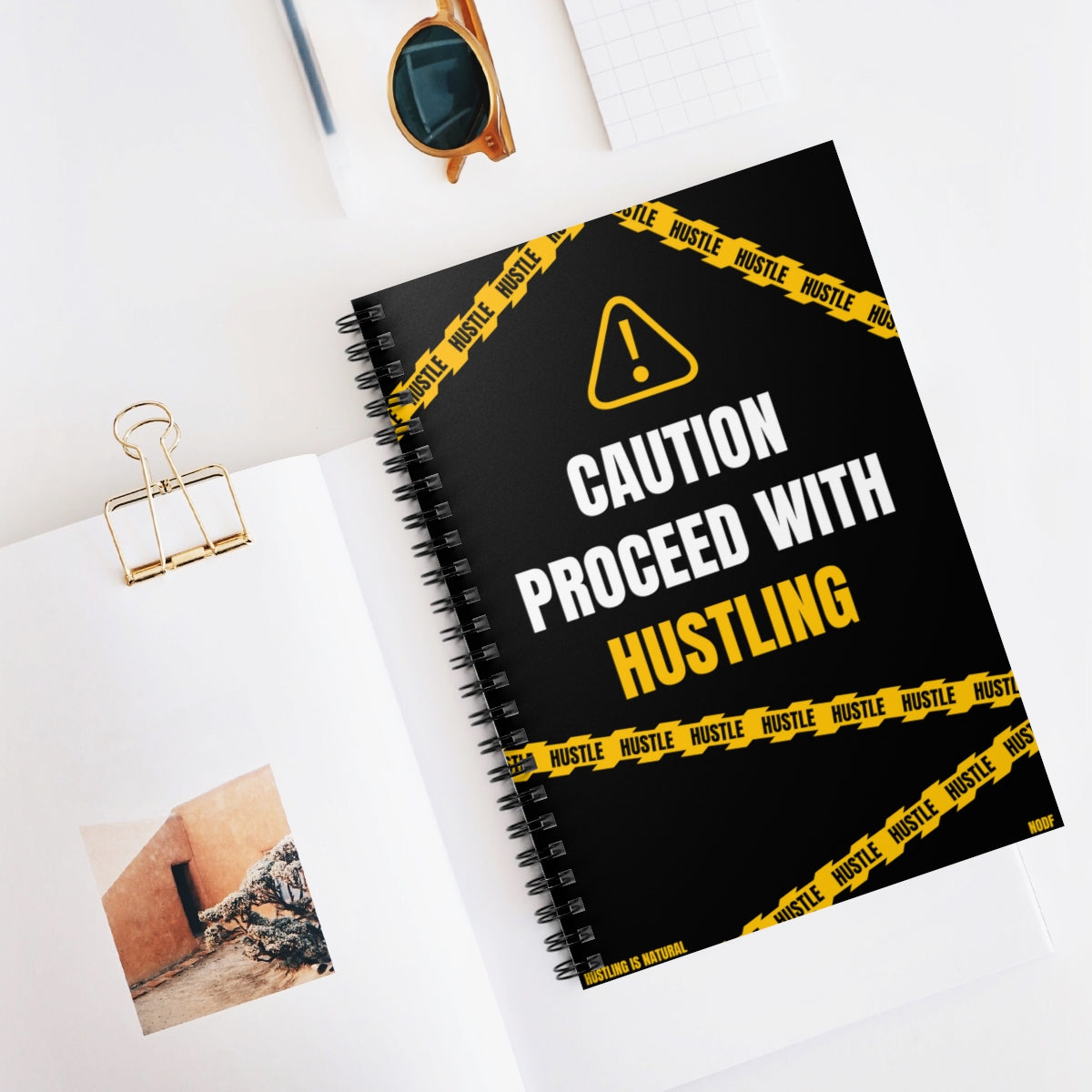 Caution Proceed With Hustling Spiral Notebook