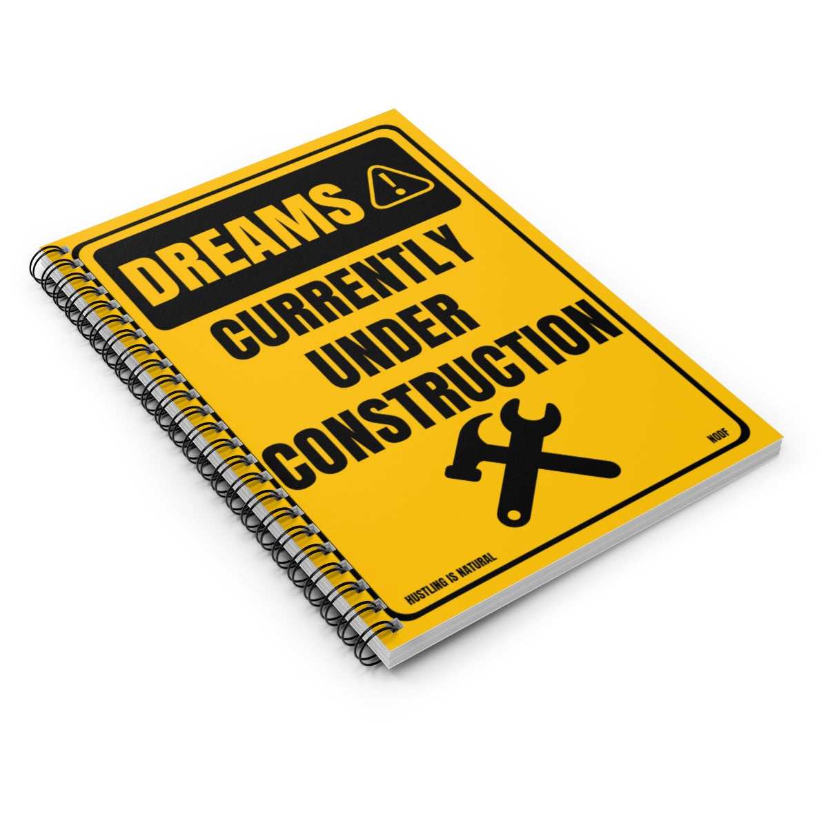 Dreams- Currently Under Construction (yellow) Spiral Notebook