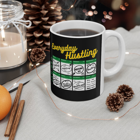 Everyday Hustling Calendar (White) Mug