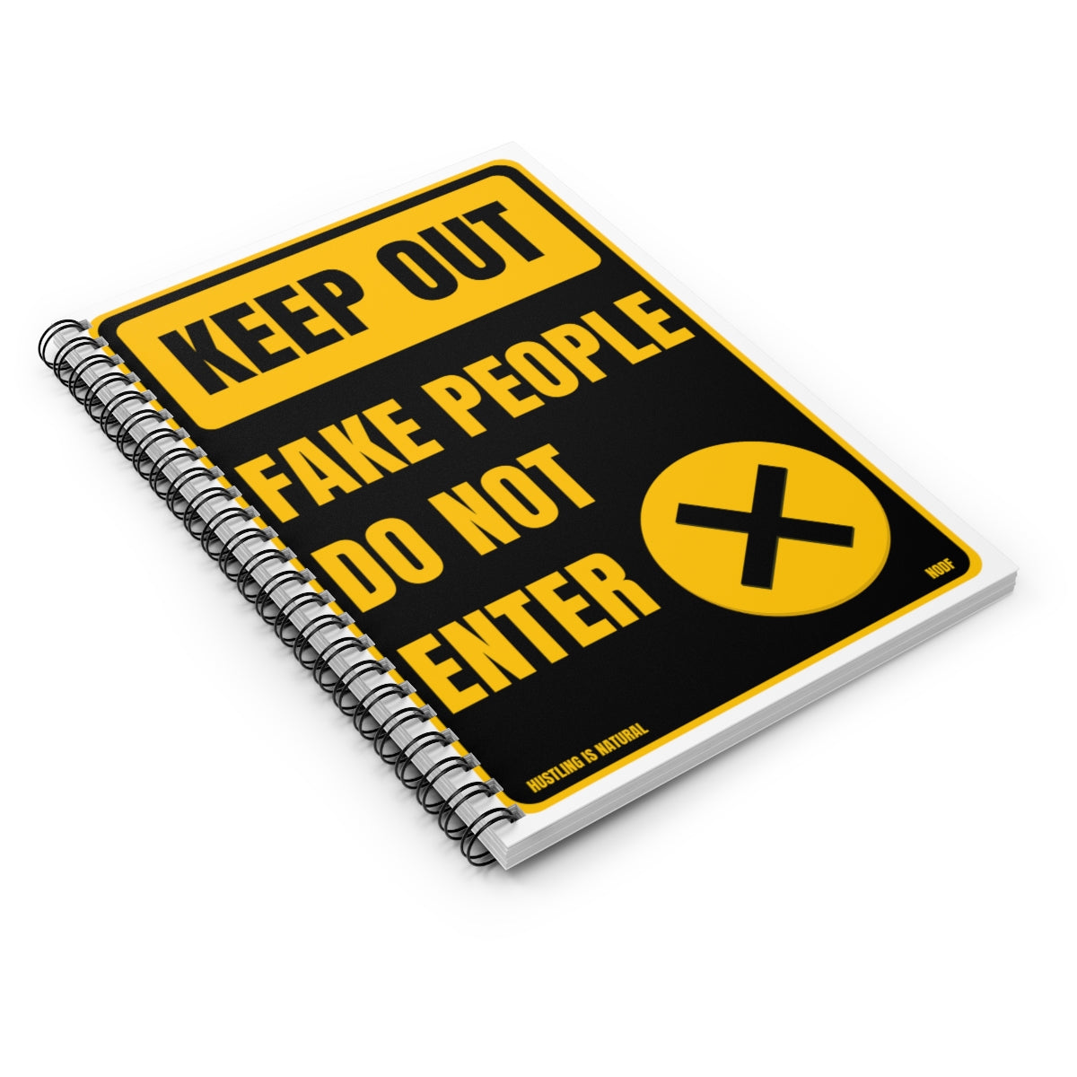 Keep Out Fake People Do Not Enter (Black) Spiral Notebook