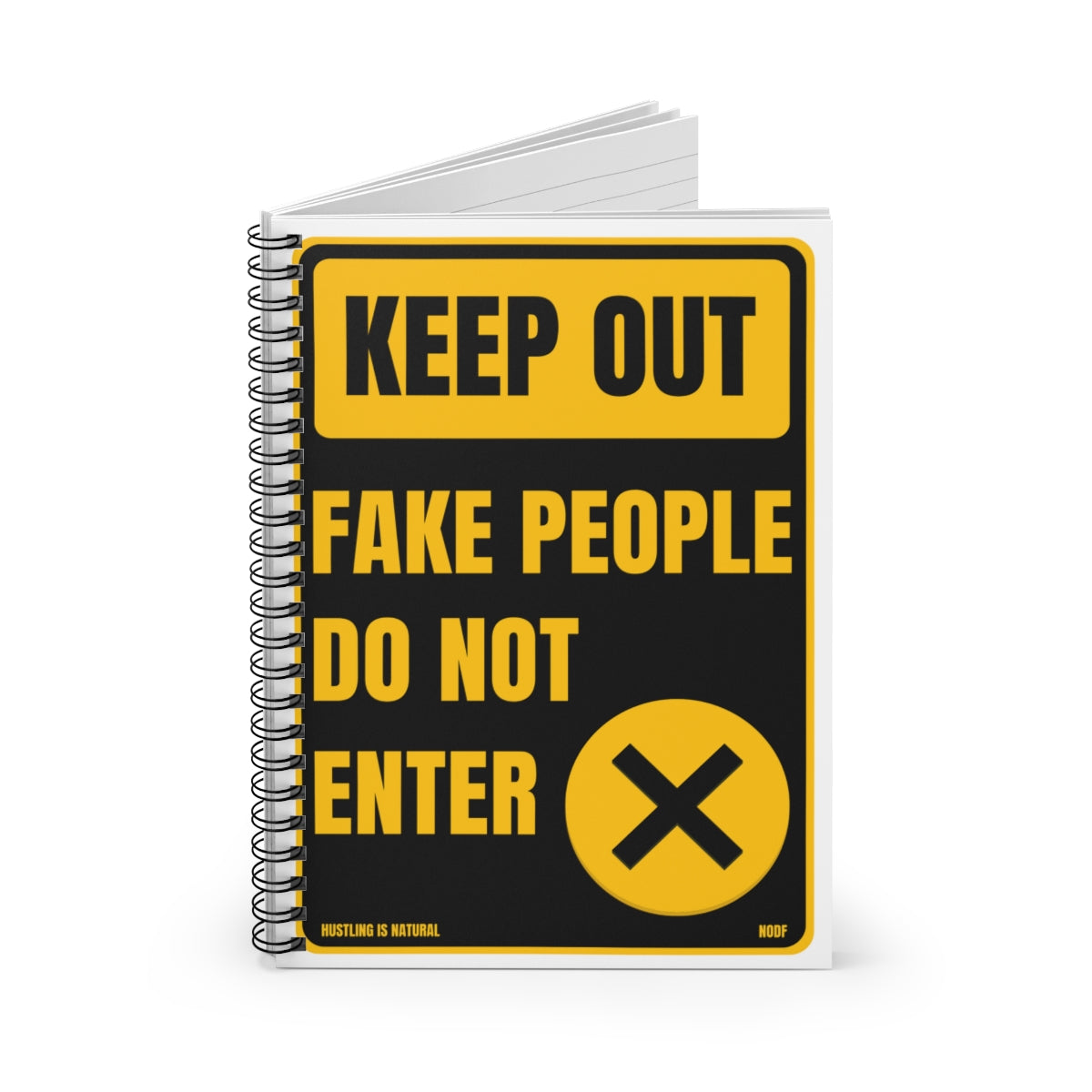 Keep Out Fake People Do Not Enter (Black) Spiral Notebook